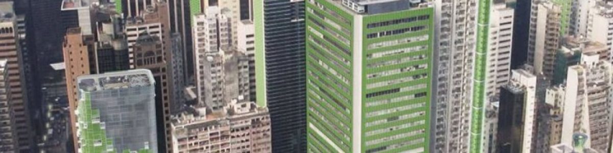 Painel verde que capta CO2, produz oxigénio e algas comestíveis