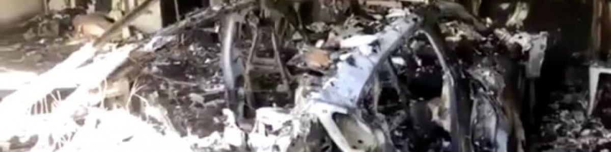 Porsche Taycan de 150 mil dólares explode na garagem (vídeo)