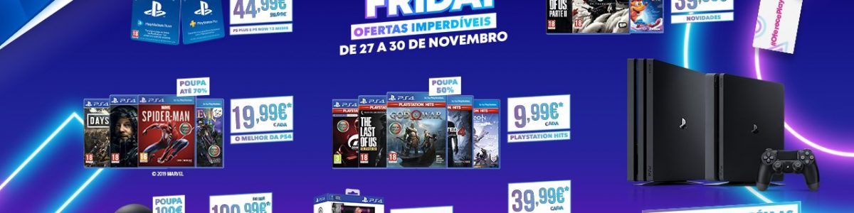 Black Friday da PlayStation com excelentes ofertas até dia 30 de novembro