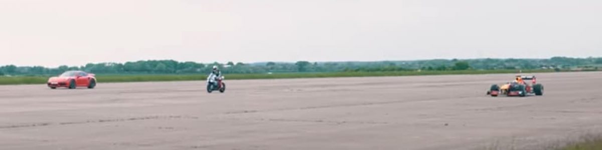 Neste vídeo podemos ver como o Porsche 911 Turbo S é lento versus carro de F1 e uma superbike