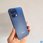 Smartphone OPPO A6 Pro 5G com design moderno, câmeras duplas, acabamento em azul, tecnologia avançada 5G e resistência para o uso diário.