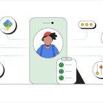 Ilustração de um jovem usando smartphone com ícones de segurança digital, destacando a importância de ensinar jovens a navegar na internet com segurança em 2026.