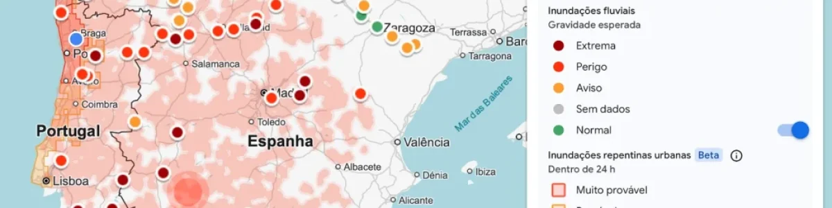 Mapa de risco de inundações da Google: saiba como ver se vive numa zona em risco