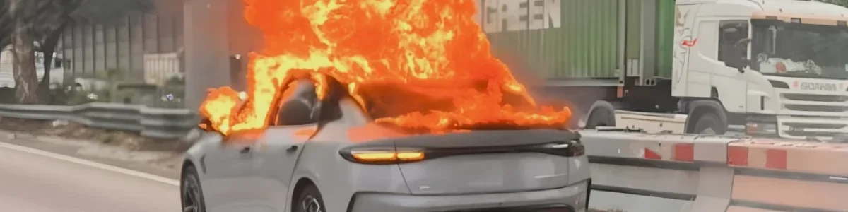 Carro elétrico ardeu, mas bateria Blade da BYD resistiu ao incêndio